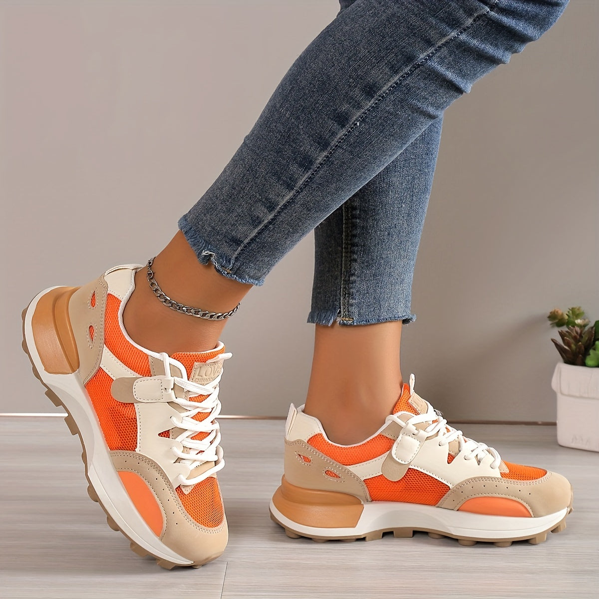 Women's Colorblock Casual Sneakers, Shoes