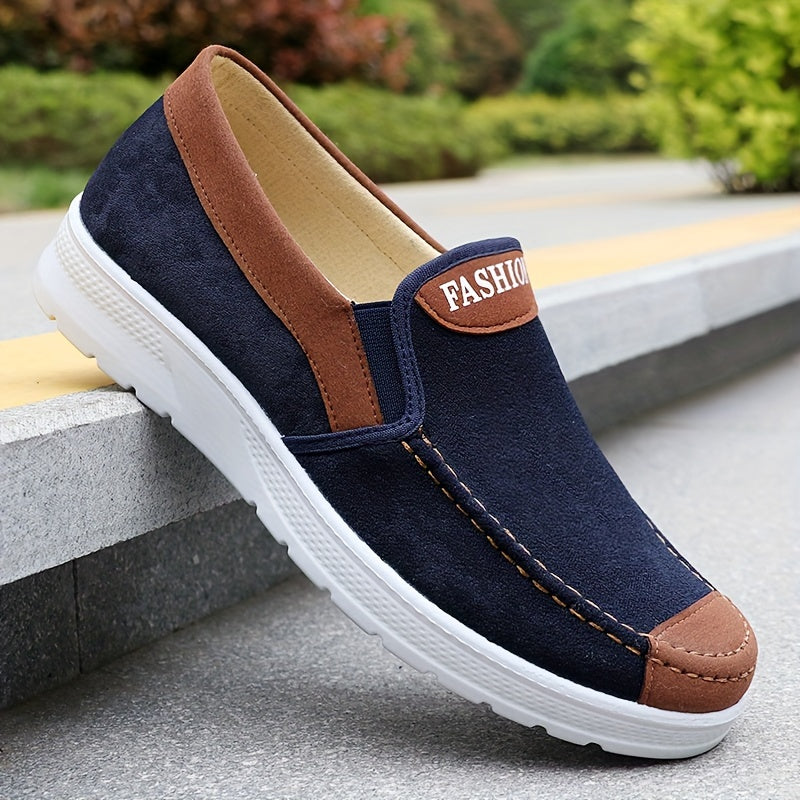 Men'S Casual Sports Sneakers - Solid Color, Slip-On, Round Toe, Lightweight.