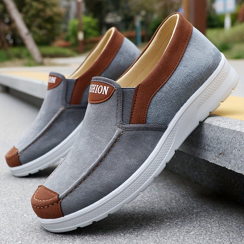 Men'S Casual Sports Sneakers - Solid Color, Slip-On, Round Toe, Lightweight.