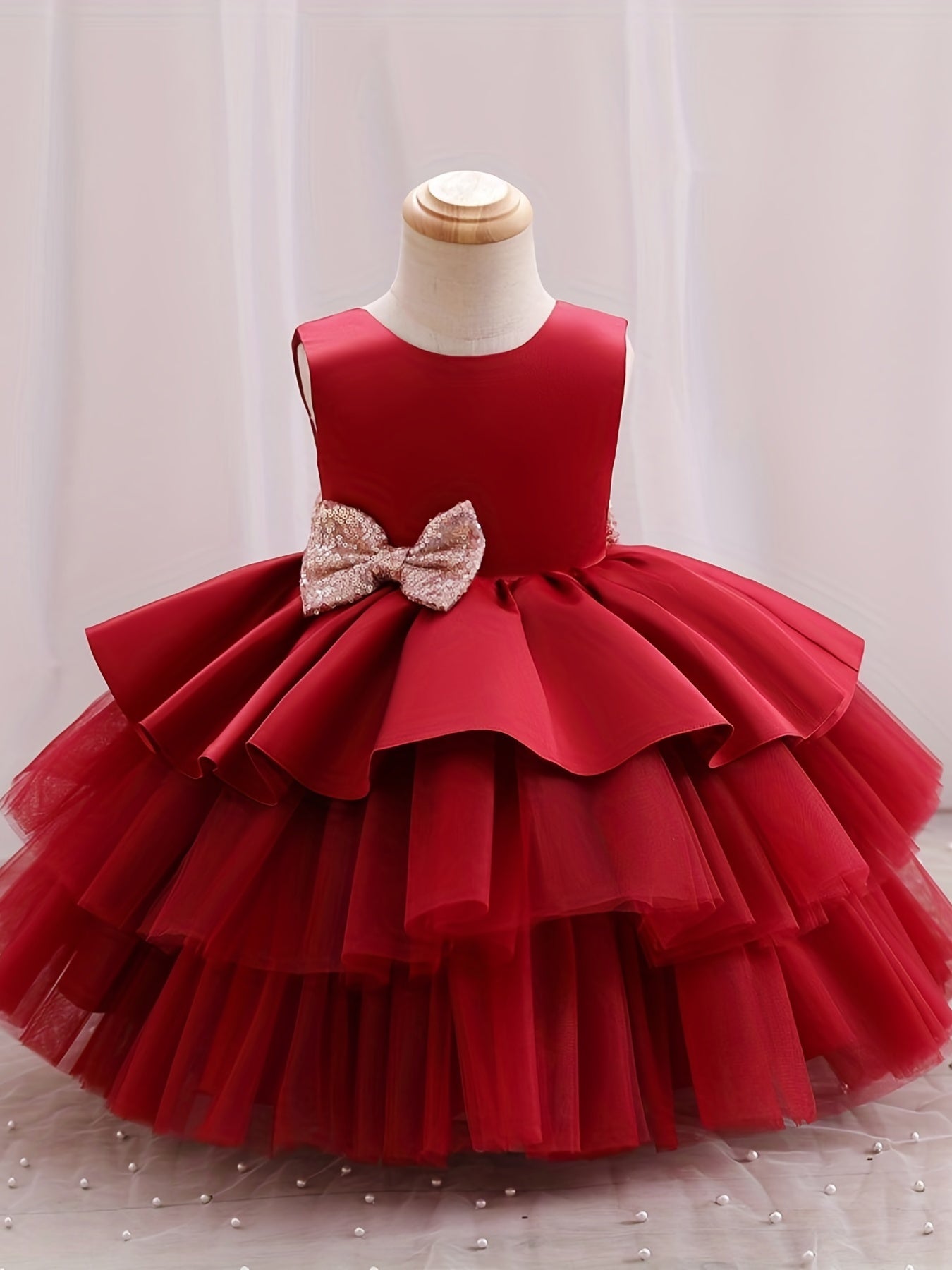 Adorable Girls' Princess Dress with Bowknot .