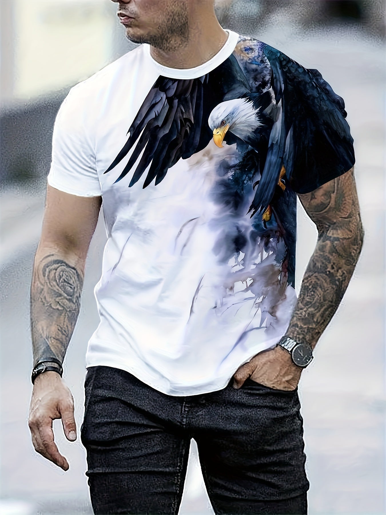 Men’s Casual 3D Animal Print T-Shirt | Product Universal