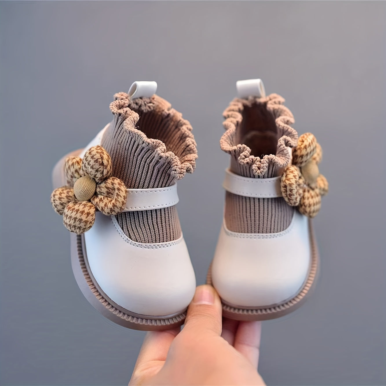 Walking Shoes - Soft Sole, Ankle-High Booties with Floral & Cloud Patterns for All Seasons