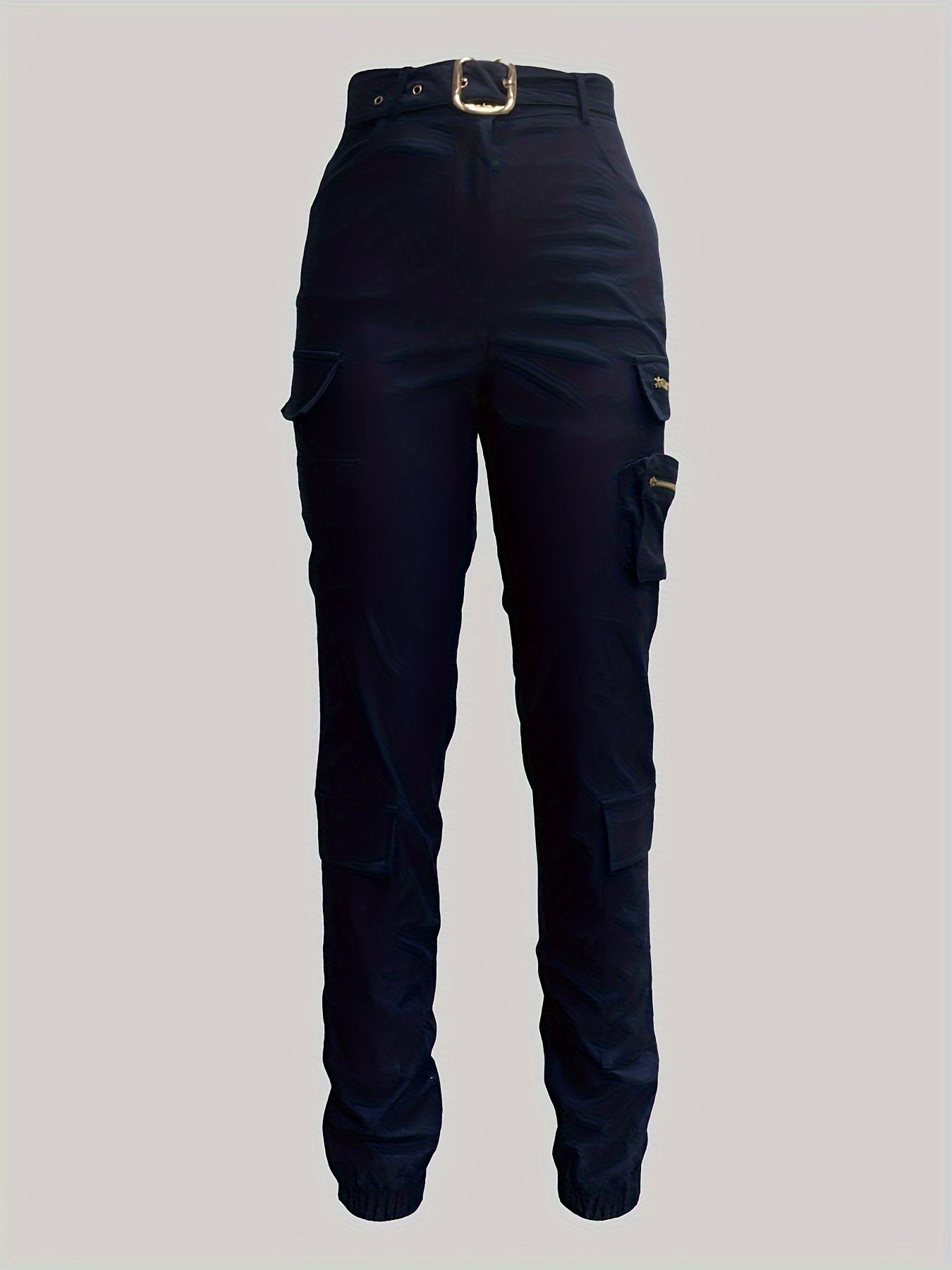 Zipper Pockets Cargo Belt Pants Casual Slim Pants | Product Universal