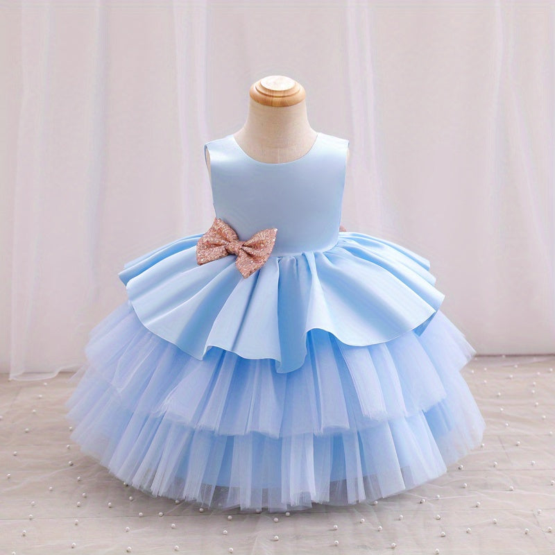 Adorable Girls' Princess Dress with Bowknot .