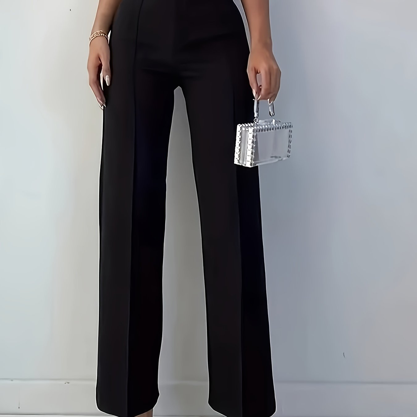 Women's Black Straight Pants | Product Universal