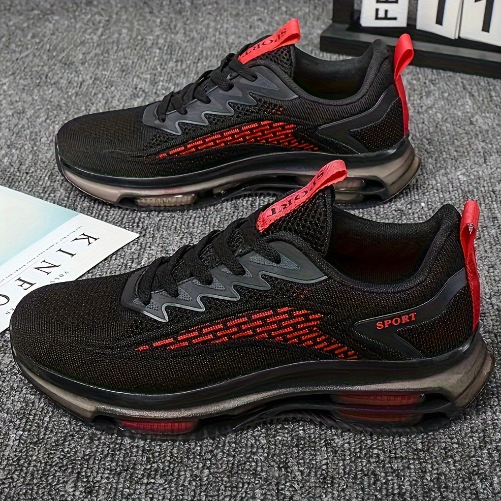 Men's Trendy Woven Knit Breathable Running Shoes.